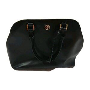 Tory Burch Leather Shoulder Bag Satchel Black Quiet Luxury Zipper City